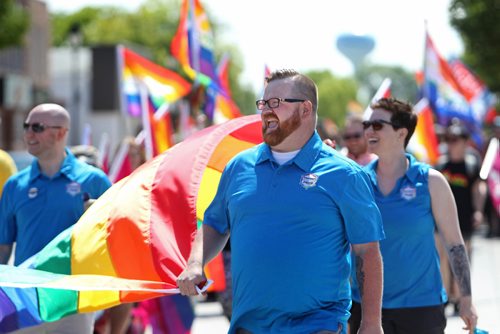 RUTH BONNEVILLE / WINNIPEG FREE PRESS

Chris Plett who spearheaded the 1st Steinbach Pride Parade walks with hundreds  of parade goers along Main Street in Steinbach in the 2nd annual Steinbach Pride Parade Saturday.


July 15, 2017