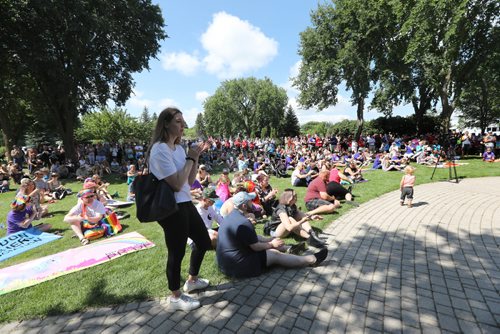 \RUTH BONNEVILLE / WINNIPEG FREE PRESS

People relax on the grass at K.R. Barkman park while listening to speeches during the 2nd annual Steinbach Pride Parade Saturday.


July 15, 2017