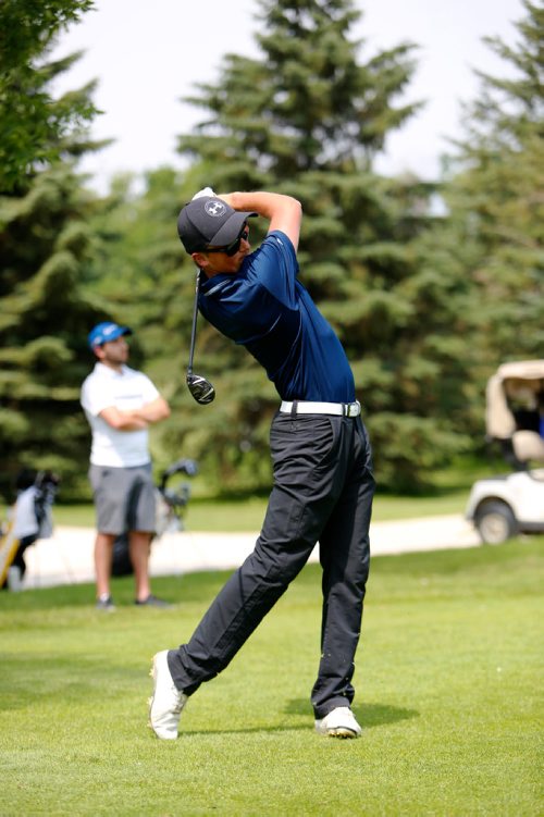 JUSTIN SAMANSKI-LANGILLE / WINNIPEG FREE PRESS
Mitch Rowland drives the ball during the first round of the Manitoba Men's Amateur Championships Monday at Selkirk Golf and Country Club.
170717 - Monday, July 17, 2017.