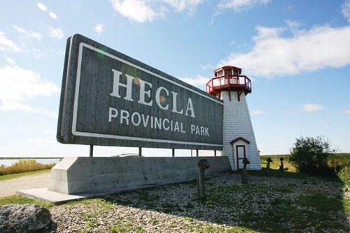 Canstar Community News MIKE DEAL / WINNIPEG FREE PRESS 0700919 - video -   The large Hecla Provincial Park sign at the old ferry dock just north of the Hecla causeway.