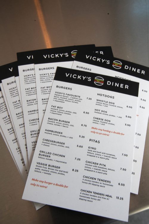 JOE BRYKSA / WINNIPEG FREE PRESS Vickys Dinner menu- 48 Albert St -  July 19 , 2017 -( See  Sanderson story)