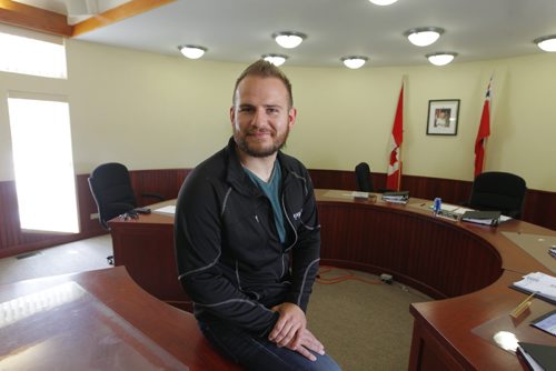 BORIS MINKEVICH / WINNIPEG FREE PRESS
New mayor of Ritchot, 29-year-old Chris Ewen, poses for a photo at RM office in St. Adolphe, MB.  BILL REDEKOP STORY 
July 20, 2017