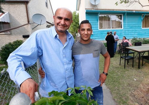 WAYNE GLOWACKI / WINNIPEG FREE PRESS

At left, Nour Ali and his employee Yahya Kazmouz, a Syrian refugee who arrived in the big wave of refugees two winters ago. After his first year here, his refugee support ran out and he went on social assistance for a short time but is now working full time for Thank You Canada, a company that does restoration work, demolition, etc. Carol Sanders story   July 20   2017