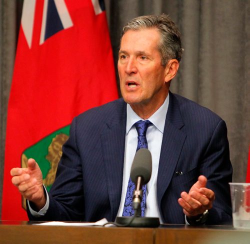 BORIS MINKEVICH / WINNIPEG FREE PRESS
The Manitoba government is spending $6 million to supply Churchill by sea with enough propane to get through the coming winter. Premier Brian Pallister at presser at the Leg. NICK MARTIN STORY. July 21, 2017