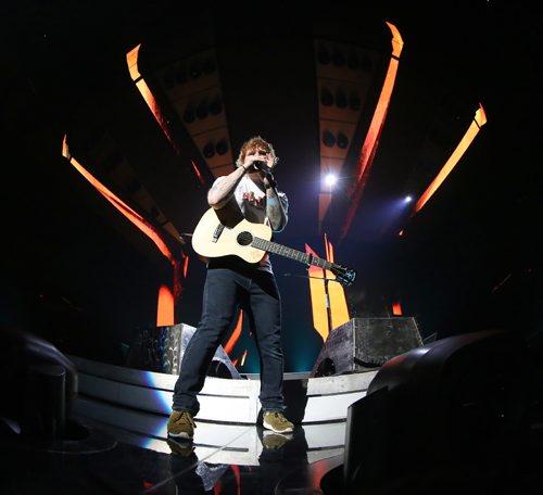 TREVOR HAGAN / WINNIPEG FREE PRESS
Ed Sheeran performs to a sold out crowd at Bell MTS Place, Saturday, July 22, 2017.