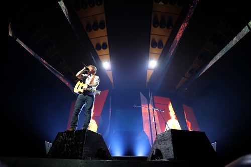 TREVOR HAGAN / WINNIPEG FREE PRESS
Ed Sheeran performs to a sold out crowd at Bell MTS Place, Saturday, July 22, 2017.