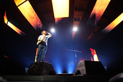 TREVOR HAGAN / WINNIPEG FREE PRESS
Ed Sheeran performs to a sold out crowd at Bell MTS Place, Saturday, July 22, 2017.