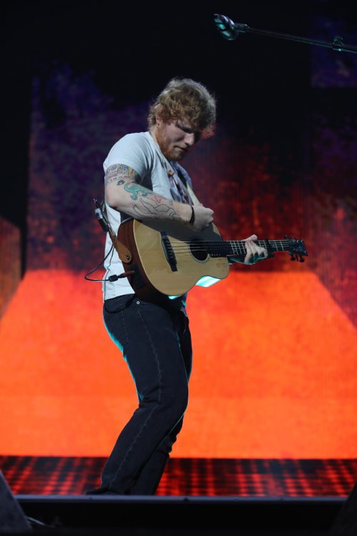 TREVOR HAGAN / WINNIPEG FREE PRESS
Ed Sheeran performs to a sold out crowd at Bell MTS Place, Saturday, July 22, 2017.