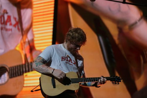 TREVOR HAGAN / WINNIPEG FREE PRESS
Ed Sheeran performs to a sold out crowd at Bell MTS Place, Saturday, July 22, 2017.