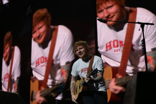 TREVOR HAGAN / WINNIPEG FREE PRESS
Ed Sheeran performs to a sold out crowd at Bell MTS Place, Saturday, July 22, 2017.