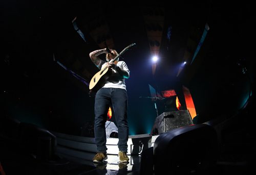 TREVOR HAGAN / WINNIPEG FREE PRESS
Ed Sheeran performs to a sold out crowd at Bell MTS Place, Saturday, July 22, 2017.