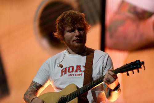 TREVOR HAGAN / WINNIPEG FREE PRESS
Ed Sheeran performs to a sold out crowd at Bell MTS Place, Saturday, July 22, 2017.