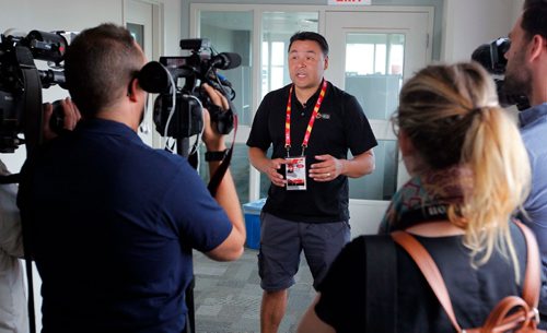 BORIS MINKEVICH / WINNIPEG FREE PRESS
Media tour of the Canada Summer Games 2017 Athletes Village at U of M (in residence buildings). Host society staff member Norman Ettawacappo in photo. July 25, 2017