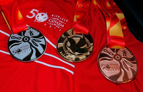 BORIS MINKEVICH / WINNIPEG FREE PRESS
2017 Canada Games medals. Shown at an event this morning at the Manitoba Club. July 28, 2017