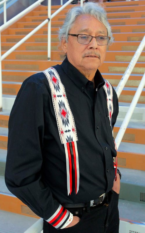 BORIS MINKEVICH / WINNIPEG FREE PRESS
Dave Courchene of Turtle Lodge, Sagkeeng First Nation, leads a National Day of Prayer and Mindfulness Sunday, August 6 for people of all faiths and denominations. Here he poses for a photo at the BellMTS Place. July 28, 2017