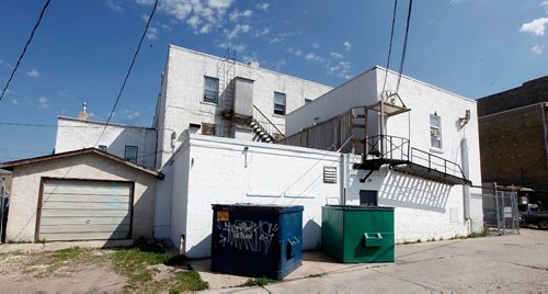 PHIL HOSSACK / WINNIPEG FREE PRESS  -   Dumpsters at the back of the Northern Hotel on North Main, where Mark Witt was beaten and left for dead. See Mike McIntylre's story.   -  July 27, 2017