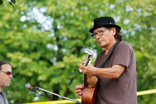 JUSTIN SAMANSKI-LANGILLE / WINNIPEG FREE PRESS
Indigenous artists, the C-Weed Band perform Saturday at the Forks Oodena Circle as part of the 9th annual No Stone Unturned benefit concert for Manitoba's murdered and missing.
170729 - Saturday, July 29, 2017.