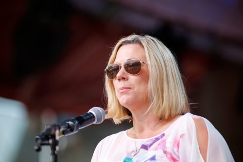 JUSTIN SAMANSKI-LANGILLE / WINNIPEG FREE PRESS
Minister of Sport, Culture and Heritage Rochelle Squires speaks at the opening ceremony for the Canada Games Festival Saturday on the main stage at The Forks.
170729 - Saturday, July 29, 2017.