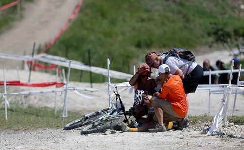 TREVOR HAGAN / WINNIPEG FREE PRESS
Becca Man, 16, after the women's mountain biking event during the 2017 Canada Summer Games, Sunday, July 30, 2017.