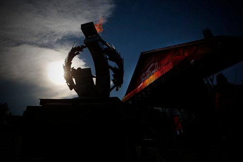 JOHN WOODS / WINNIPEG FREE PRESS
Canada Games caldron burns at the Canada Games Festival at the Forks Sunday, July 30, 2017.
