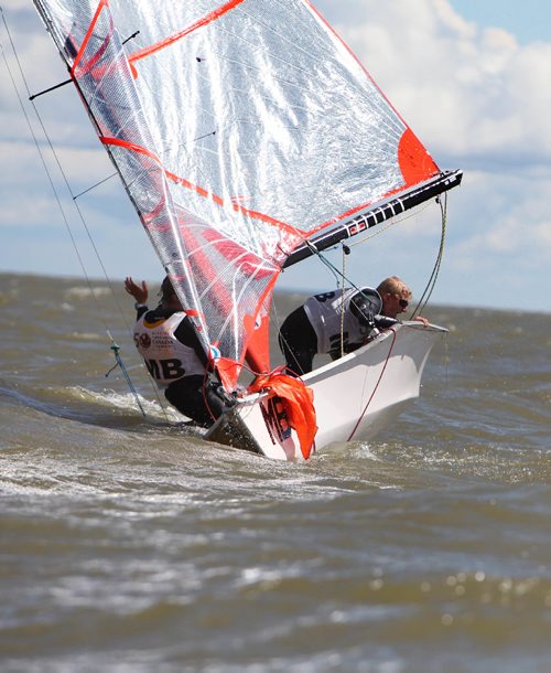 RUTH BONNEVILLE / WINNIPEG FREE PRESS

Bryce and Hunter Kristjansson work to upright their sail boat in high winds  during the Double Handed - 29er male Canada Summer Games sailing event in Gimli MB on Lake Winnipeg Wednesday.  

  
Aug 01,, 2017