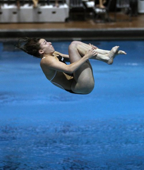 JOE BRYKSA / WINNIPEG FREE PRESS Manitoban Serena Buchwald competes in the 1m diving heats at Pan Am Pool during the Canada Games in Winnipeg Wednesday.- Aug 02, 2017