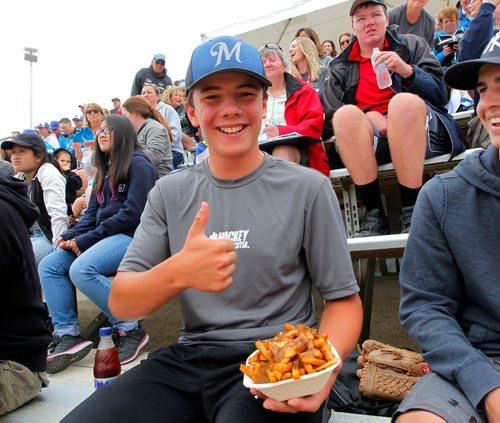 BORIS MINKEVICH / WINNIPEG FREE PRESS
2017 Canada Games story on fan experience. 13 year old Brody Fraser's dad is the coach for the Nova Scotia men's fast pitch team. He was in the stands at Men's Softball at John Blumberg Softball Complex. RYAN THORPE STORY. August 2, 2017