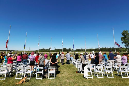 JUSTIN SAMANSKI-LANGILLE / WINNIPEG FREE PRESS
Around 100 visitors and dignitaries attended the Treaty 1 flag raising ceremony Thursday at Lower Fort Gary National Historic Site.
170803 - Thursday, August 03, 2017.