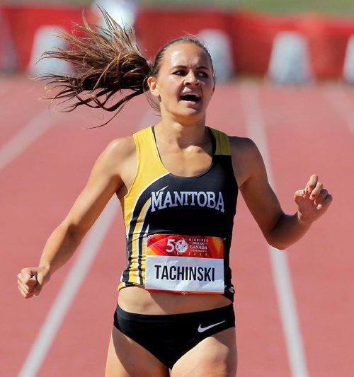 BORIS MINKEVICH / WINNIPEG FREE PRESS
2017 Canada Summer Games - 400m Womens final. Manitoba Victoria Tachinski wins the gold medal in the event. August 3, 2017