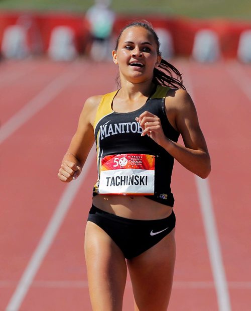 BORIS MINKEVICH / WINNIPEG FREE PRESS
2017 Canada Summer Games - 400m Womens final. Manitoba Victoria Tachinski wins the gold medal in the event. August 3, 2017