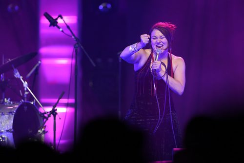 TREVOR HAGAN / WINNIPEG FREE PRES
Throat singer, Tanya Tagaq, from Cambridge Bay, Nunavut, performing at The Forks on Northern Territories night, Wednesday, August, 2, 2017.