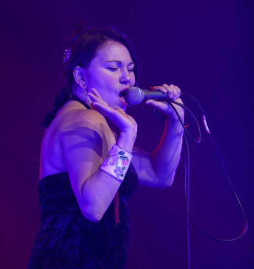 TREVOR HAGAN / WINNIPEG FREE PRES
Throat singer, Tanya Tagaq, from Cambridge Bay, Nunavut, performing at The Forks on Northern Territories night, Wednesday, August, 2, 2017.