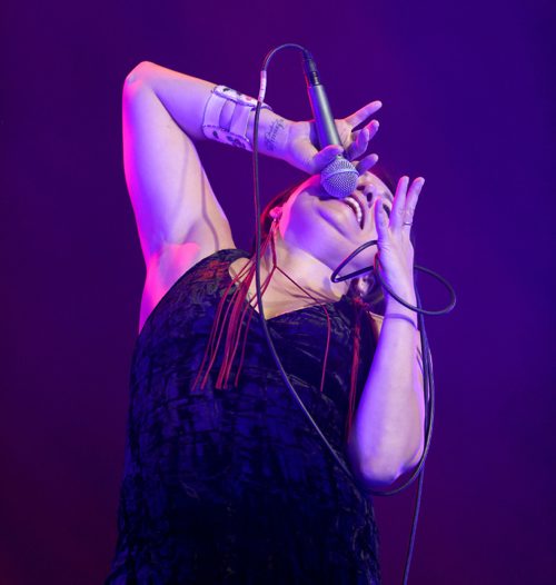 TREVOR HAGAN / WINNIPEG FREE PRES
Throat singer, Tanya Tagaq, from Cambridge Bay, Nunavut, performing at The Forks on Northern Territories night, Wednesday, August, 2, 2017.