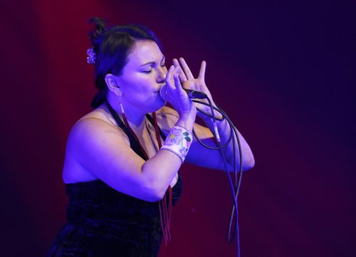 TREVOR HAGAN / WINNIPEG FREE PRES
Throat singer, Tanya Tagaq, from Cambridge Bay, Nunavut, performing at The Forks on Northern Territories night, Wednesday, August, 2, 2017.