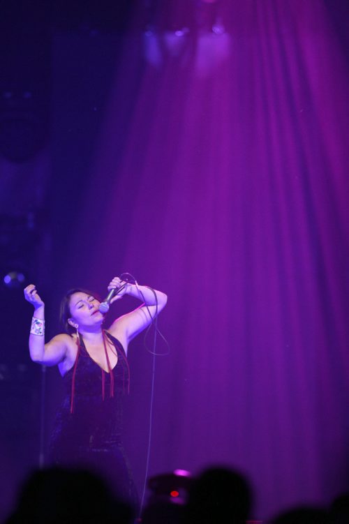 TREVOR HAGAN / WINNIPEG FREE PRES
Throat singer, Tanya Tagaq, from Cambridge Bay, Nunavut, performing at The Forks on Northern Territories night, Wednesday, August, 2, 2017.