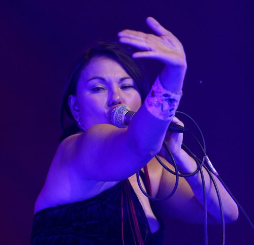 TREVOR HAGAN / WINNIPEG FREE PRES
Throat singer, Tanya Tagaq, from Cambridge Bay, Nunavut, performing at The Forks on Northern Territories night, Wednesday, August, 2, 2017.