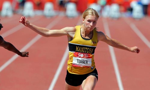 BORIS MINKEVICH / WINNIPEG FREE PRESS
2017 Canada Summer Games - ATHLETICS. Tegan Turner gets Bronze in 100m Womans final. August 3, 2017