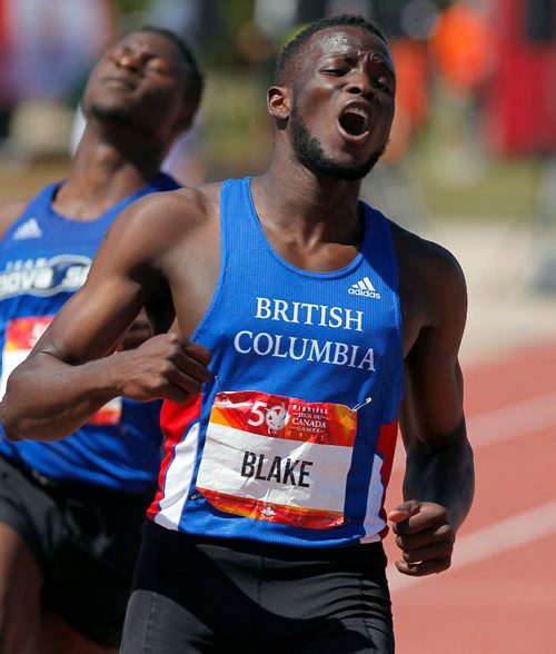 BORIS MINKEVICH / WINNIPEG FREE PRESS
2017 Canada Summer Games - Athletics 100m Male finals. Jerome Blake(BC) wins Silver. August 3, 2017