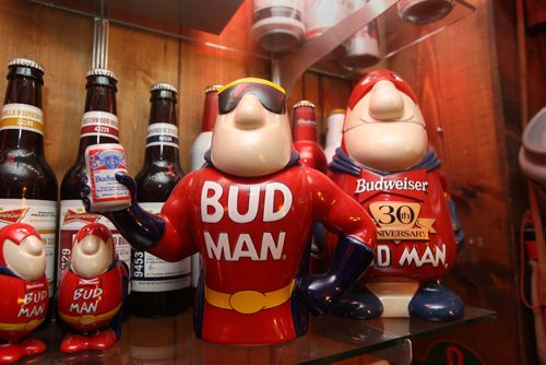 JOE BRYKSA / WINNIPEG FREE PRESSEast KIldonans Terry Mitchell has a very large beer collectable and beer stein collection- Budman Steins.Aug 04, 2017 -( See Intersection  story)