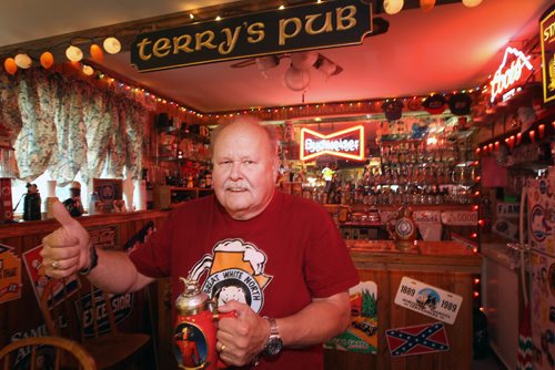 JOE BRYKSA / WINNIPEG FREE PRESSEast KIldonans Terry Mitchell has a very large beer collectable and beer stein collection.Aug 04, 2017 -( See Intersection  story)