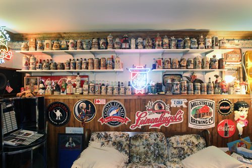JOE BRYKSA / WINNIPEG FREE PRESSEast KIldonans Terry Mitchell has a very large beer collectable and beer stein collection.Aug 04, 2017 -( See Intersection  story)