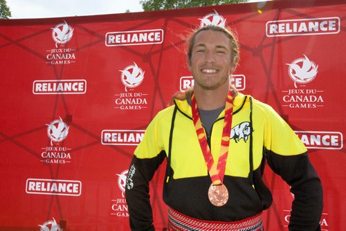 JUSTIN SAMANSKI-LANGILLE / WINNIPEG FREE PRESS
Team Manitoba's James Lavallée poses Monday after completing his races at the Manitoba Canoe and Kayak Centre.
170807 - Monday, August 07, 2017.