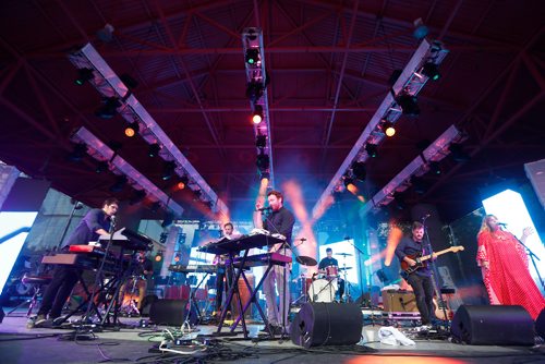 JOHN WOODS / WINNIPEG FREE PRESS
Royal Canoe performs during Canada Games Manitoba Night at the Forks Monday, August 7, 2017.