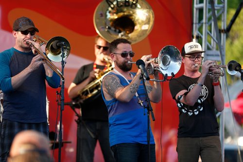 JOHN WOODS / WINNIPEG FREE PRESS
Dirty Catfish Brass Band performs during Canada Games Manitoba Night at the Forks Monday, August 7, 2017.