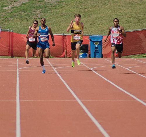 Canstar Community News Luc Deleau finished fifth in his heat in the men's 200-metre sprint at the University of Manitoba with a time of 22.46 seconds.