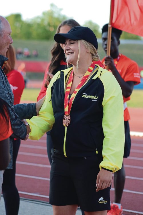 Canstar Community News August 1, 2017 - Brooke-Lynn Boyd wins a bronze medal at the Javelin atheltics event. (Ligia Braidotti/Canstar Community News/Times)