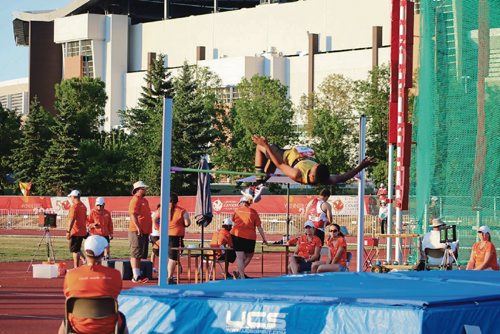 Canstar Community News Aug. 1, 2017 - Manitobas high jumper Nathan Smith passed the 1.94 metres mark and qualified for the mens high jump final. (LIGIA BRAIDOTTI/CANSTAR COMMUNITY NEWS/TIMES)