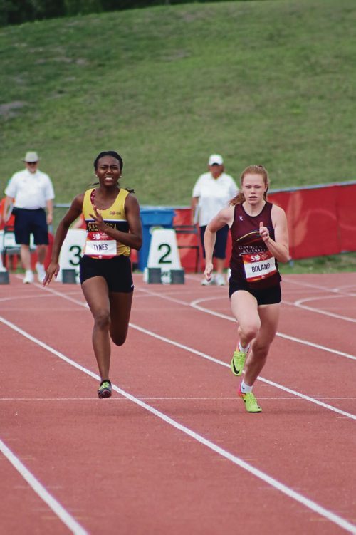 Canstar Community News July 31, 2017 - Brianna Tynes gets fourth place in the 100m athletics event at the 2017 Canada Summer Games. (Ligia Braidotti/Canstar Community News/Times)