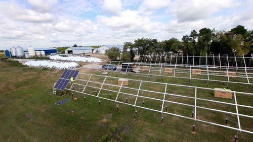 WAYNE GLOWACKI / WINNIPEG FREE PRESS

The site where 520 solar panels will be installed on Gorters dairy farm near Otterburne, Mb.   Murray McNeill story  August 8 2017