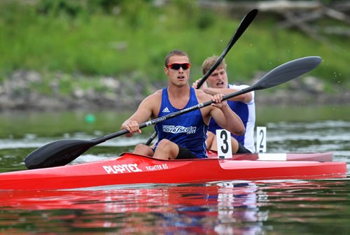 RUTH BONNEVILLE / WINNIPEG FREE PRESS

Zane Clarke of Nova Scotia but originally from Manitoba comes in 1st in the K-1 1000 metre kayak finals in the Canada Summer Games at the Manitoba Canoe and Kayak Centre Venue Tuesday.  
See story 
  
Aug 08,, 2017